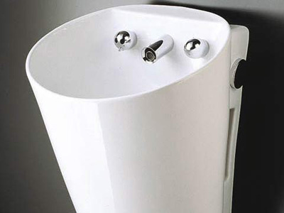 壁掛自動洗面器（水石鹸あり）サーモスタット湯水切替タイプ